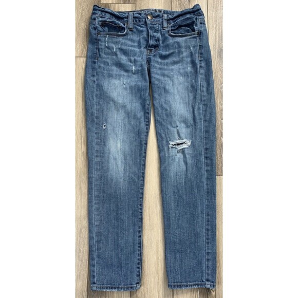 American Eagle Outfitters Boys Jean Stretch Button Fly Women’s Size 4 Regular - Picture 2 of 10